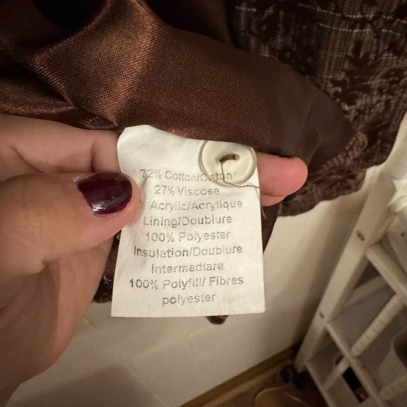 Vintage Y2K Tsunami Brown Plaid Leaf Velvet Moto Jacket Women S Fall Academia - Picture 9 of 10